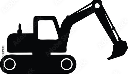 excavator logo silhouette vector illustration