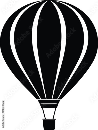 hot air balloon logo silhouette vector illustration