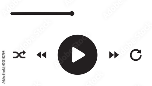 Modern music player interface with play pause skip and repeat controls vector