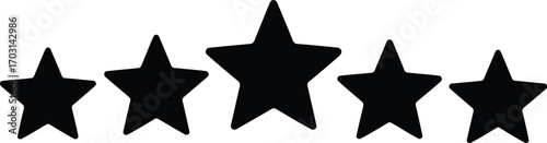 Five star rating success achievement excellence quality award recognition symbol icon vector