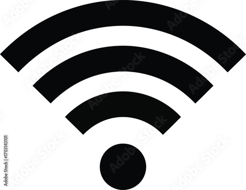Modern wifi signal icon simple wireless network connectivity symbol digital technology abstract graphic element vector
