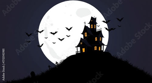 halloween background with castle