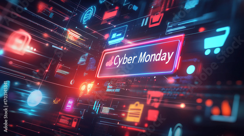 Isometric technology cyber monday background
