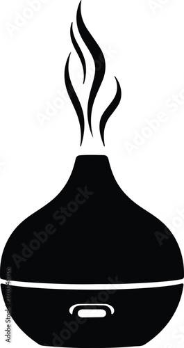 Vector aroma diffuser humidifier aromatherapy essential oil vapor silhouette illustrator