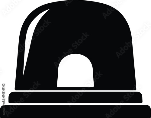 Vector Emergency siren warning light simple silhouette illustrator