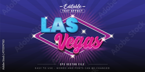 Colorful las vegas editable text effect.