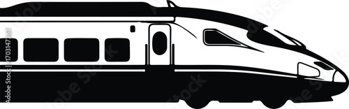 Vector High speed train modern transportation silhouette illustrator
