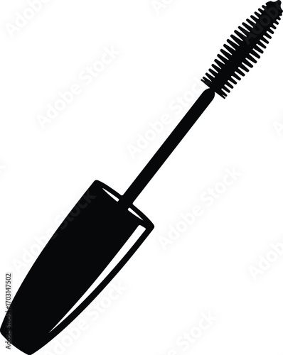 Vector mascara wand for makeup cosmetics silhouette illustrator
