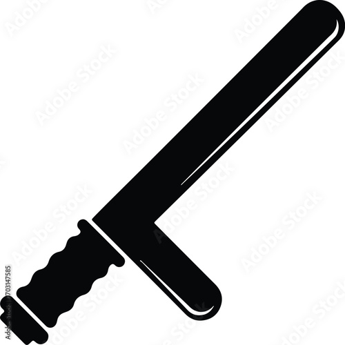 Vector Police baton with handle silhouette illustrator