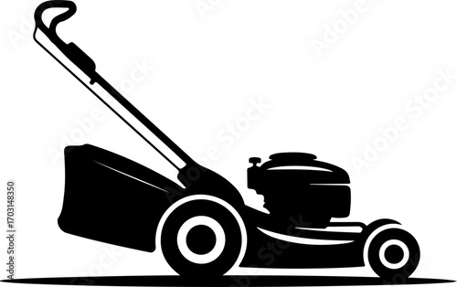 lawn mower silhouette vector illustration