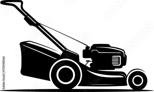 lawn mower silhouette vector illustration