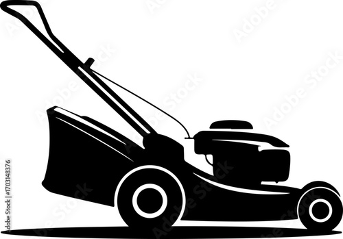 lawn mower silhouette vector illustration