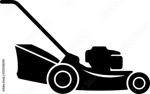 lawn mower silhouette vector illustration
