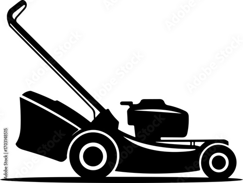 lawn mower silhouette vector illustration