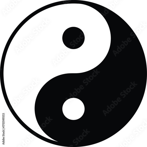 Yin yang symbol harmony balance contrasting forces taoism philosophy spiritual concept vector