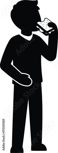 Silhouette of a man drinking a beverage isolated on a clean background vector