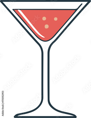 Cocktail Glass Vector Illustration – Martini Drink and Alcohol Beverage Design