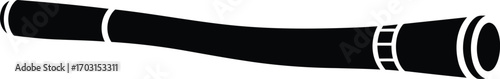 Handcrafted didgeridoo silhouette isolated on white vibrant aboriginal australian musical instrument sound object vector