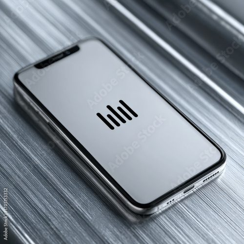 Wallpaper Mural Smartphone on metallic surface with minimalistic design. Torontodigital.ca