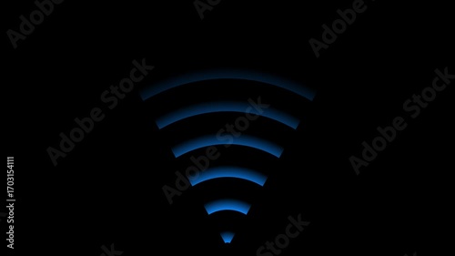 Blue radar wave animation, Blue neon radar animation. Futuristic HUD digital display with seamless loop alpha channel
