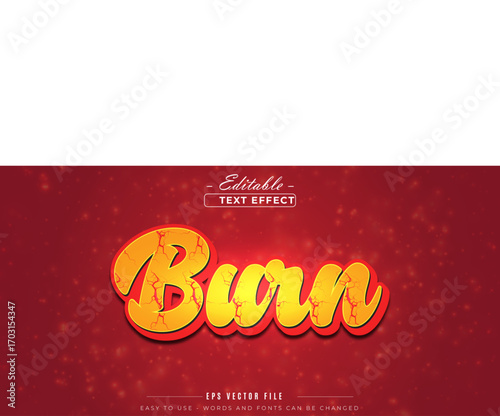 Burn editable text effect with fire colors.