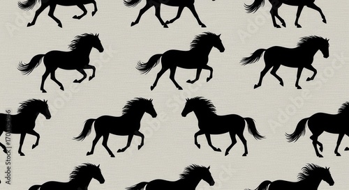 Elegant Horse Silhouette Pattern on Textured Background for Design Projects