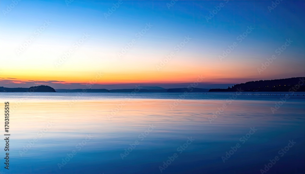 Fototapeta premium Serene Sunset Over Calm Water