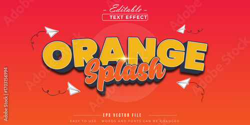 Orange splash editable text effect.