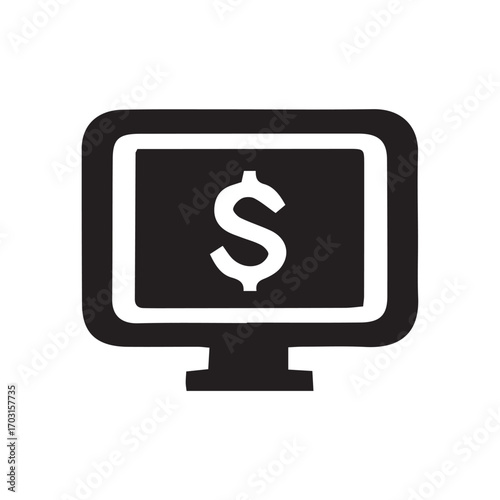dollar sign icon on monitor