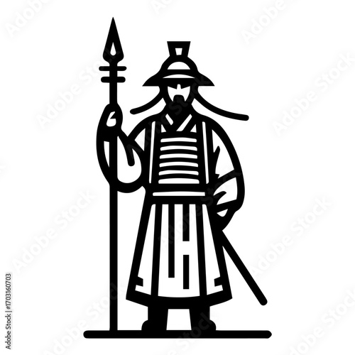 Obraz na plátně Imperial Chinese Guard Silhouette