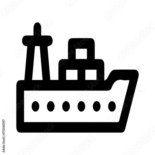 Cargo Ship Line Icon