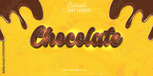 Chocolate editable text effect.