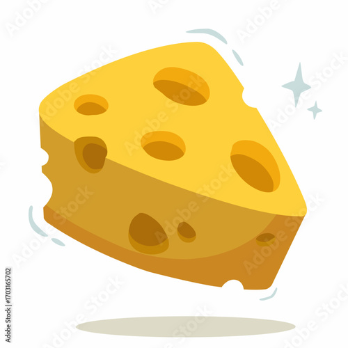 A delightful vector illustration of a cartoon cheese slice, perfect for adding a fun and tasty touch to your designs. Ideal for food-related projects, menus, packaging