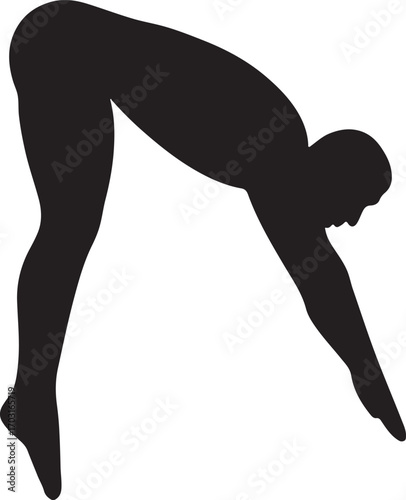 Diver silhouette vector illustration, perfect for scuba, underwater exploration, ocean, and adventure themes.