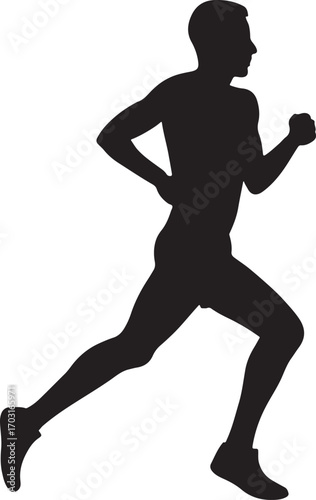 Marathon runner silhouette vector design, perfect for sports, fitness, competition, endurance, and athletic themes.
