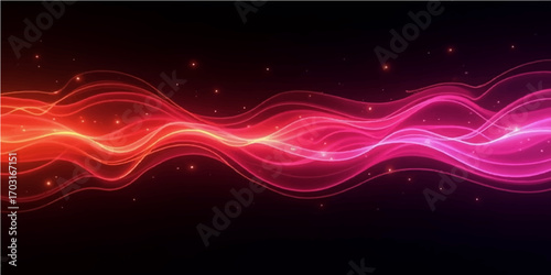 Abstract red wave background with glowing light and colourful design