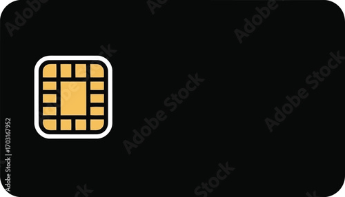Empty blank black credit debit card chip technology security digital payment finance concept vector
