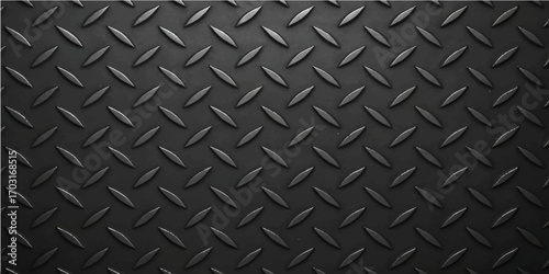 Black metal textured background with industrial steel plate pattern