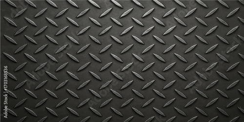 Black dark metal texture background with industrial steel plate pattern design