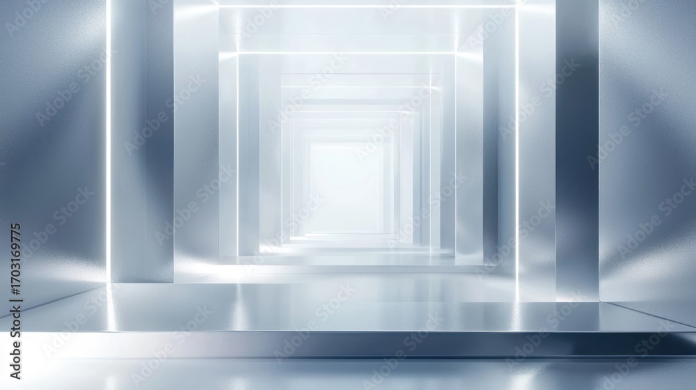 Fototapeta premium Modern light gray hallway