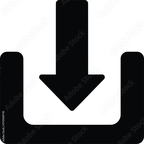 Download icon symbol arrow down modern graphic element for web and app user interface design vector