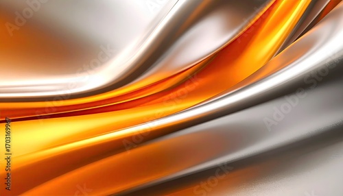 Abstract Gradient Background Silver and Gold Waves