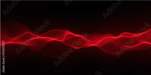 Red abstract wave background with glowing light and fiery energy design