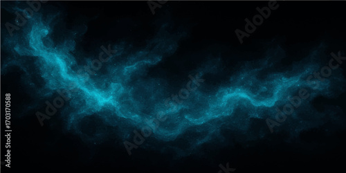 Blue abstract smoke and light background with clouds and sky elements