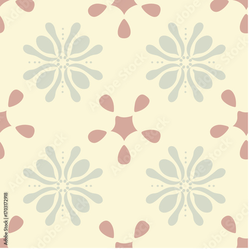 Vector seamless pattern with plant and flower theme