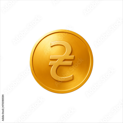 Ukrainian Hryvnia Coin,
Minimalist Ukrainian Hryvnia Coin Render on White Background