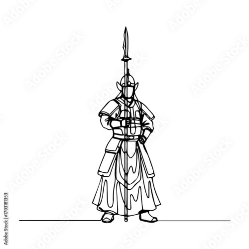 Chinese guard with spear