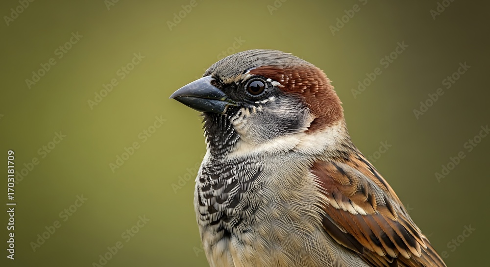 Naklejka premium Closeup of a House Sparrow Bird.