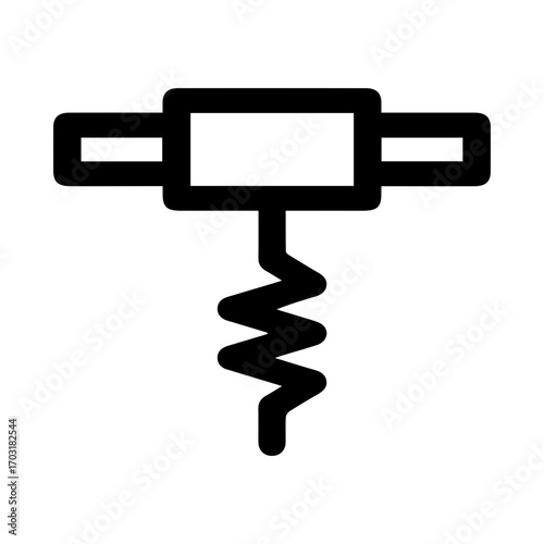Corkscrew Line Art