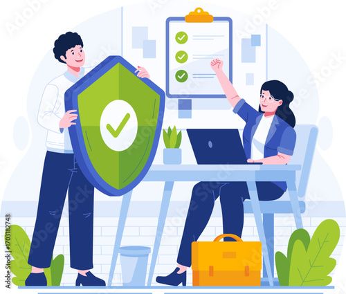 Insurance illustration pack in modern flat style. Includes health, car, home, travel, life, and financial protection concepts. Perfect for websites, apps, presentations, infographics, and corporate pr